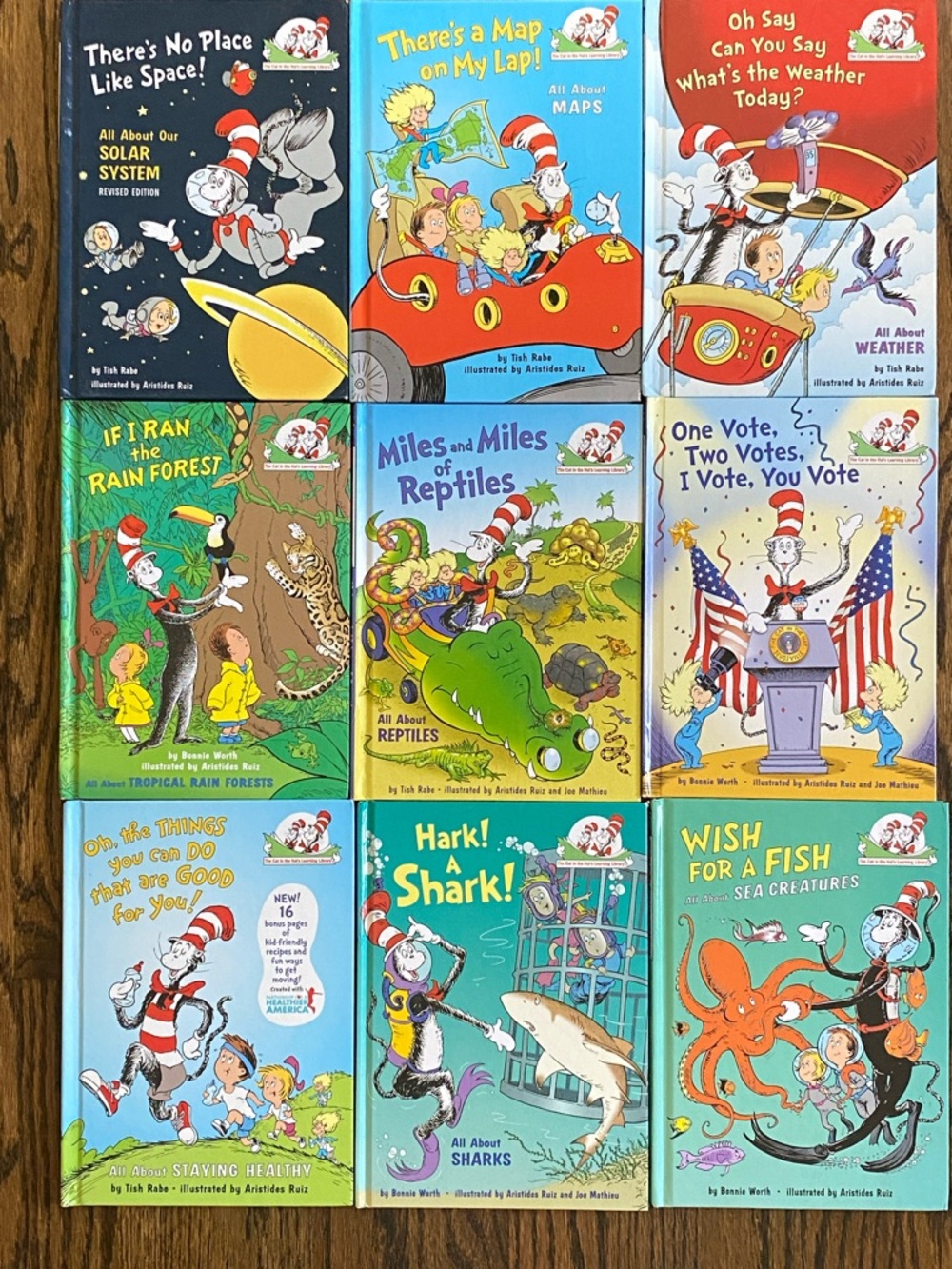 Dr. Suess learning library Cat in the Hat book lot of 9 EXC